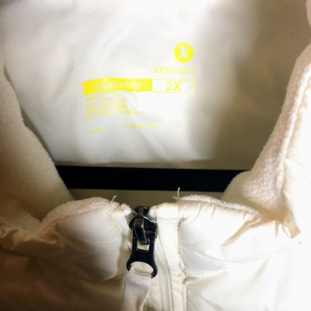 💍 Xersion Cream Puffy Vest Pockets Plus Size 2X - Picture 7 of 7